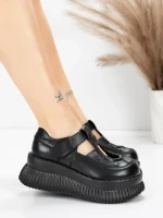 Pantofi Casual Dama din piele naturala 58588 BLACK | ADVANCER