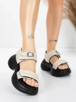 Sandale Dama cu Platforma 6818 Crem | Advancer » MeiShop.Ro