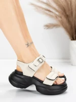 Sandale Dama cu Platforma 6818 Crem | Advancer » MeiShop.Ro
