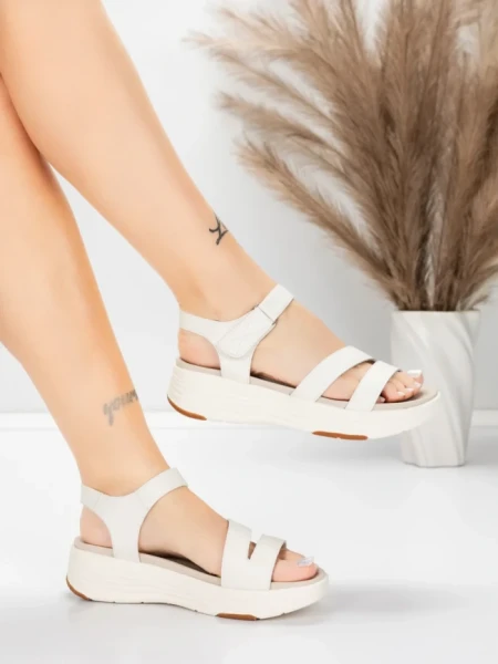 Sandale Dama cu Platforma 032 Crem | Advancer » MeiShop.Ro