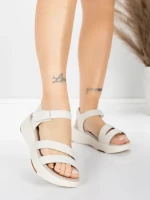 Sandale Dama cu Platforma 032 Crem | Advancer » MeiShop.Ro