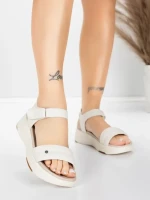 Sandale Dama cu Platforma 036 Crem | Advancer » MeiShop.Ro