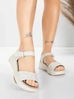 Sandale Dama cu Platforma 037 Crem | Advancer » MeiShop.Ro