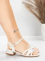 Sandale Dama cu Toc Gros 105 Crem | Advancer » MeiShop.Ro