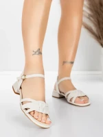 Sandale Dama cu Toc Gros 105 Crem | Advancer » MeiShop.Ro