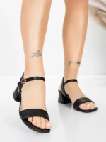 Sandale Dama cu Toc Gros 22396 Negru | Advancer » MeiShop.Ro