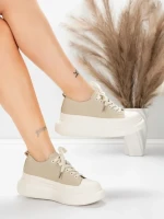 Pantofi Sport Dama din piele naturala 227802 Piersica ... » MeiShop.Ro