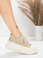 Pantofi Sport Dama din piele naturala 227802 Piersica ... » MeiShop.Ro