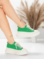 Pantofi Sport Dama din piele naturala 227802 Verde | A... » MeiShop.Ro