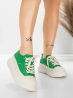 Pantofi Sport Dama din piele naturala 227802 Verde | A... » MeiShop.Ro