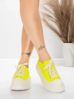 Pantofi Sport Dama din piele naturala 227802 Galben la... » MeiShop.Ro