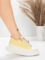 Pantofi Sport Dama din piele naturala 227802 Galbel De... » MeiShop.Ro