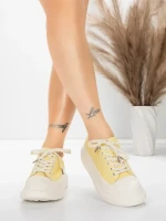 Pantofi Sport Dama din piele naturala 227802 Galbel De... » MeiShop.Ro