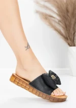 Papuci Dama cu Talpa Joasa 28118 Negru | Advancer » MeiShop.Ro