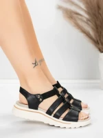 Sandale Dama cu Talpa Joasa 3FR035 Negru | Advancer » MeiShop.Ro