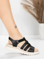 Sandale Dama cu Talpa Joasa 3FR035 Negru | Advancer » MeiShop.Ro