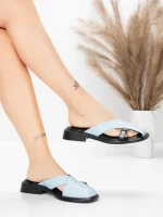 Papuci Dama cu Talpa Joasa 5GS63 Albastru | Mei » MeiShop.Ro
