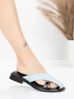 Papuci Dama cu Talpa Joasa 5GS63 Albastru | Mei » MeiShop.Ro