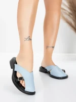 Papuci Dama cu Talpa Joasa 5GS63 Albastru | Mei » MeiShop.Ro