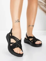 Sandale Dama cu Platforma 5GS67 Negru | Mei » MeiShop.Ro