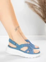 Sandale Dama cu Platforma 5GS67 Albastru | Mei » MeiShop.Ro