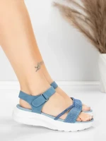 Sandale Dama cu Platforma 5GS68 Albastru | Mei » MeiShop.Ro