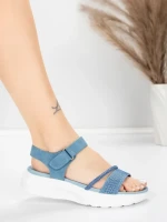 Sandale Dama cu Platforma 5GS68 Albastru | Mei » MeiShop.Ro
