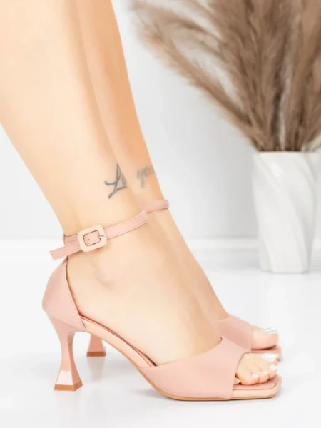 Sandale Dama cu Toc Subtire 5GZ90 Roz | Mei » MeiShop.Ro