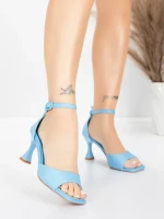 Sandale Dama cu Toc Subtire 5GZ90 Albastru | Mei » MeiShop.Ro