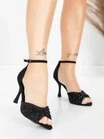 Sandale Dama cu Toc Subtire 5GZ91 Negru | Mei » MeiShop.Ro