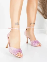 Sandale Dama cu Toc Subtire 5GZ91 Roz | Mei » MeiShop.Ro