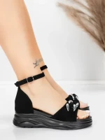 Sandale Dama cu Platforma 5H75 Negru | Mei » MeiShop.Ro