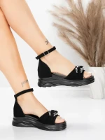 Sandale Dama cu Platforma 5H75 Negru | Mei » MeiShop.Ro