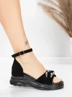 Sandale Dama cu Platforma 5H75 Negru | Mei » MeiShop.Ro