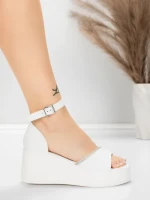 Sandale Dama cu Platforma 5H76 Alb | Mei » MeiShop.Ro
