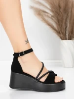 Sandale Dama cu Platforma 5H77 Negru | Mei » MeiShop.Ro