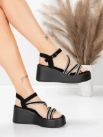 Sandale Dama cu Platforma 5H78 Negru | Mei » MeiShop.Ro