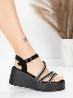 Sandale Dama cu Platforma 5H78 Negru | Mei » MeiShop.Ro
