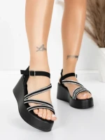 Sandale Dama cu Platforma 5H78 Negru | Mei » MeiShop.Ro