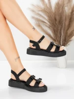 Sandale Dama cu Talpa Joasa 5H80 Negru | Mei » MeiShop.Ro