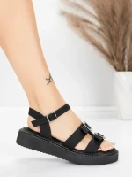 Sandale Dama cu Talpa Joasa 5H80 Negru | Mei » MeiShop.Ro