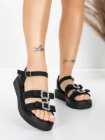 Sandale Dama cu Talpa Joasa 5H80 Negru | Mei » MeiShop.Ro