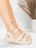 Sandale Dama cu Talpa Joasa 5H80 Bej | Mei » MeiShop.Ro