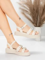 Sandale Dama cu Talpa Joasa 5H80 Bej | Mei » MeiShop.Ro