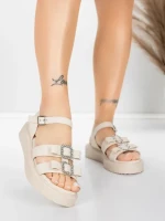 Sandale Dama cu Talpa Joasa 5H80 Bej | Mei » MeiShop.Ro