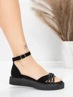 Sandale Dama cu Talpa Joasa 5H81 Negru | Mei » MeiShop.Ro