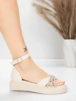 Sandale Dama cu Talpa Joasa 5H81 Bej | Mei » MeiShop.Ro