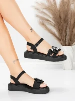 Sandale Dama cu Talpa Joasa 5H82 Negru | Mei » MeiShop.Ro