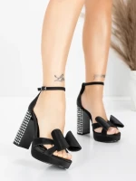Sandale Dama cu Toc Gros si Platforma 5KV72 Negru | Mei » MeiShop.Ro