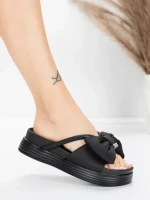 Papuci Dama cu Talpa Joasa TP637-1 Negru | Formazione » MeiShop.Ro